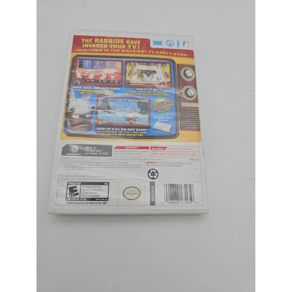 Rayman Raving Rabbids: TV Party Nintendo Wii (CIB) Complete w/Manual Wii Game